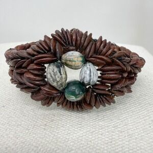 Koa Seed Bracelet Vintage Hawaiian Collector Souvenir Boho Island Beach